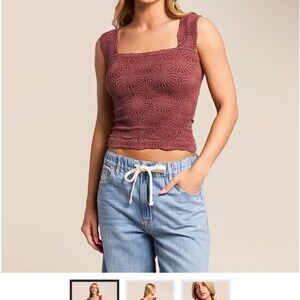 Free People Love Letter Cropped Cami Tank Top
